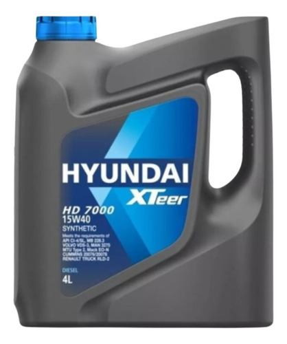 Lubricante Aceite 15w40 Hyundai Xteer Hd 7000 Sintetic 4lts.