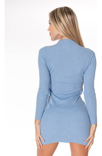 Vestido Ajustado Con Cuello Alto Para Mujer, Colección Fleur