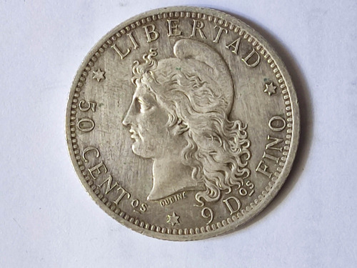 Moeda Antiga Prata Argentina Ano 1883 50 Cents (Usado)