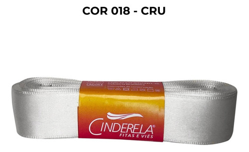 Fita Cetim Cinderela 22mm 10 Metros Laços Cor 018 Cru Lisa