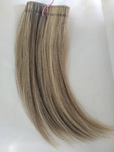 Imagem 3 de 5 de Franja Lateral Cabelo Humano Castanho Fita Adesiva 25cm