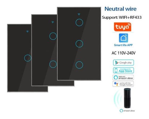 Imagen 5 de 6 de Apagador Inteligente Alexa Interruptor Wifi Contacto Pared 2