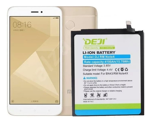 Bateria Para Xiaomi Redmi Note 4 Global 4x Bn43 Deji 4100mah