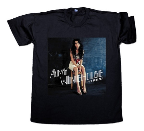 Imagen 1 de 2 de Remera Amy Winehouse Back To Black Unisex Soul,jazz,pop
