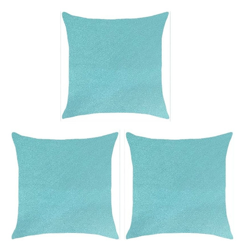 Juego De 4 Cojines De Terciopelo Rellenos De 45x45 Aqua Terciopelo