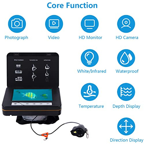 Camara Busqueda Pesca Submarina Portatil 49.2 ft Vdr Lcd