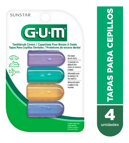 Gum Tapas Para Cepillos Dentales X 4 Unidades