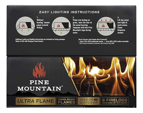 Leños Para Chimenea O Fogata Pine Mountain Ultra Flame