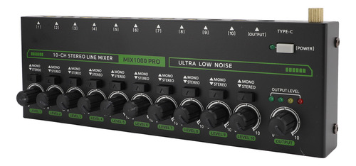 Mezclador De Sonido Estéreo Profesional Rgb De 10 Canales Pa