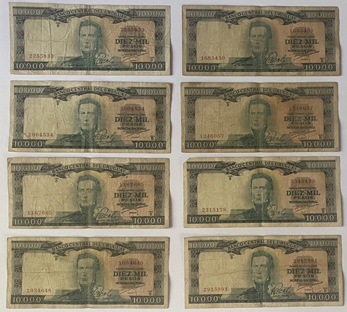 Billete Uruguay 10000 Pesos 1968, 11b2, Rotondaro, Bu29