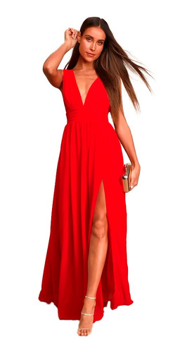 Vestido Largo Rojo De Fiesta Heavenly Talle S