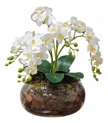 Arranjo​ Orquidea Flores Artificial Decorativa Centro De Mesa