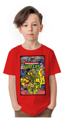 Polera Niños Tortugas Ninja Arte I 100% Algodón Wiwi