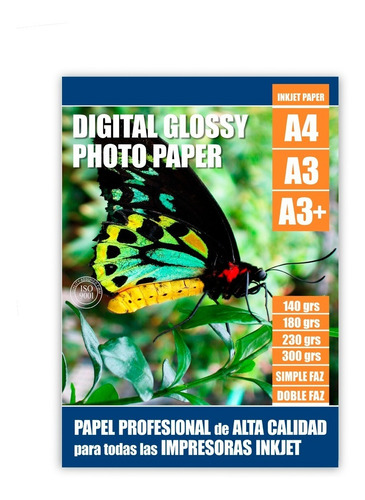 Papel Fotográfico A6 Single Side 260grs-high Glossy 20 Hojas