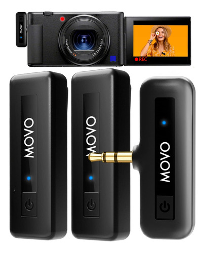 Movo Wireless Mini Duo Micrófonos Inalámbricos Para De Video