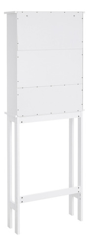 Vasagle 4 Estantería El Baño Mueble Sobre El Inodoro Puerta Color Blanco