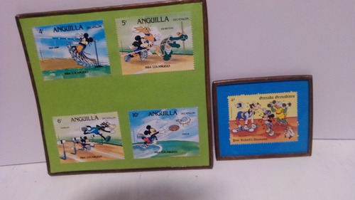 Estampillas Disney Olimpiadas Los Angeles 1984 Enmarcadas (Usado)