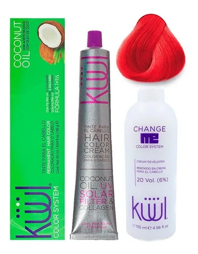 Tinta Kuul Cromo Corrector Rojo C/aceite De Coco + Oxidante