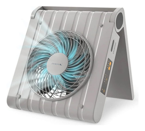 Ventilador Solar Portátil Recargable 10000 Mah Carga Solar 4