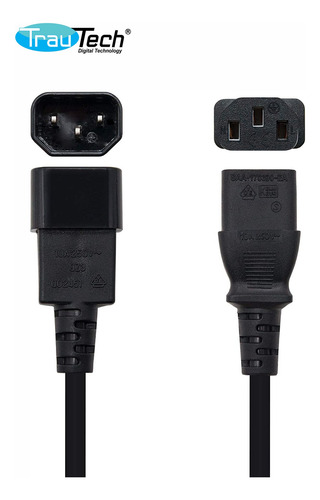 Cable Poder 3m 10a Trautech Pe-pw0068 C13 3 Pines