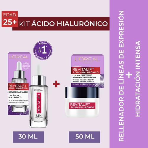 Kit Serum + Crema Día Ácido Hialurónico - mL a $900