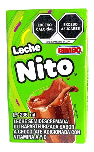 Imagen 1 de 3 de Leche Nito Bimbo Sabor Chocolate 236 Ml