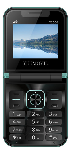 Yeemovil Y2000 Celular Plegable 4g Dual Sim + 2 Sim Extra Desbloqueado Telcel At&t Movistar Bait Bluetooth Fm Linterna 2.4-turquesa