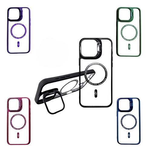 Funda Para Iphone 14 Plus/pro Max Estilo Magsafe Lens Stand Violeta