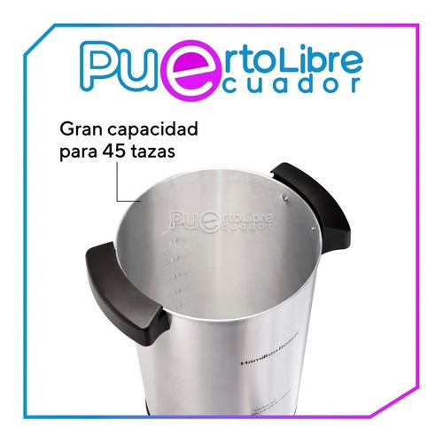 Imagen 5 de 9 de Hamilton Beach Cafetera Metalica Automatica 45 Tazas Potente