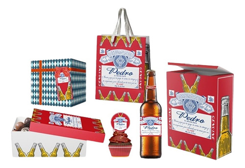 Kit Regalo Editable Día Del Padre Budweiser