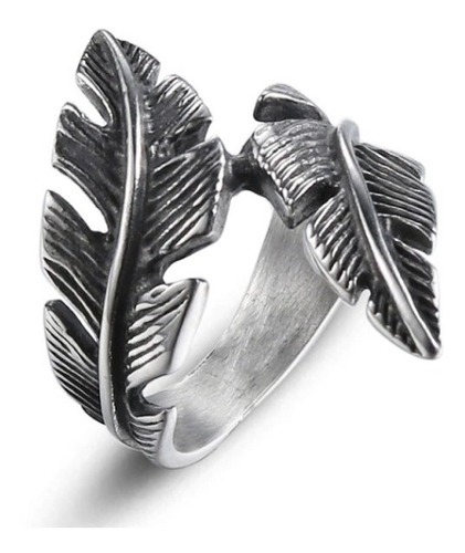 Anillo Ajustable Pluma Vintage Gótico Clásico Nordic