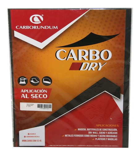 Imagen 2 de 8 de Lija En Pliego Carbo Dry, 230mm X 280mm, G-220