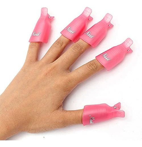 Himo 10pc Plástico Acrílico Nail Art Soak Off Cap Clip Herra