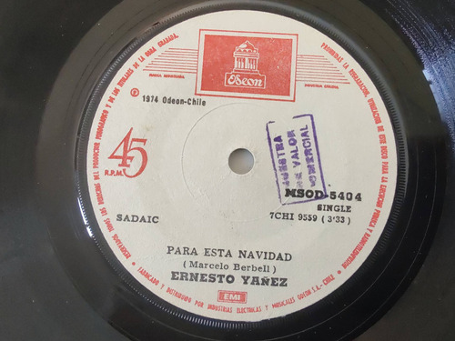 Vinilo Single De Ernesto Yañez Gracias A La Vida (z34