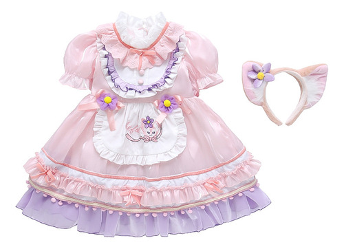 Vestido Lolita De Manga Corta De Estilo Coreano Para Niñas,