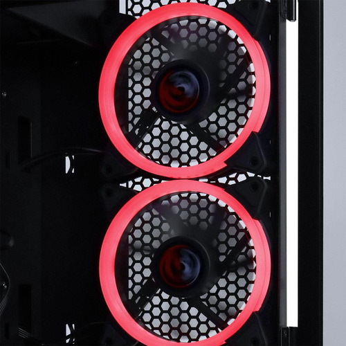 Gabinete Mid-tower Gravity Preto 2 Fans Rgb Lateral Em Vidro