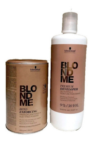 Imagen 1 de 4 de Kit Blondme 50grs Y Agua Blondme 100ml Reemba Del Original