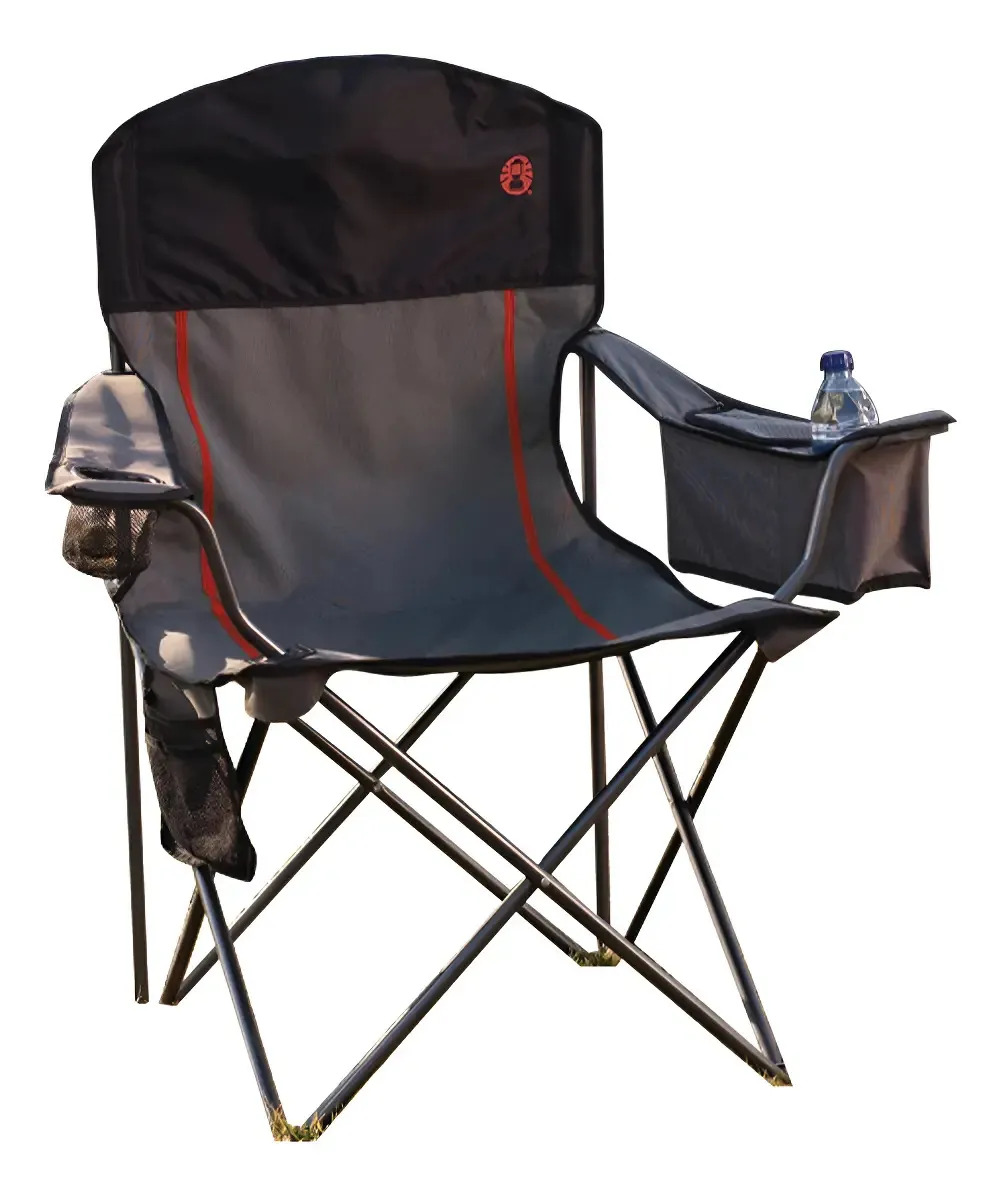 Silla De Director Grande Coleman - Color Gris/rojo
