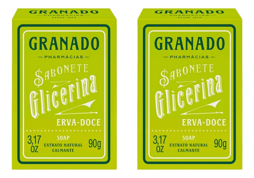 Sabonete Granado 90g Glicerina Erva Doce-kit C/2un