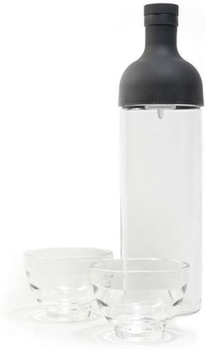 Hario Fihu-2012-b-ex Filter In Bottle And Tea Glass Set Blac