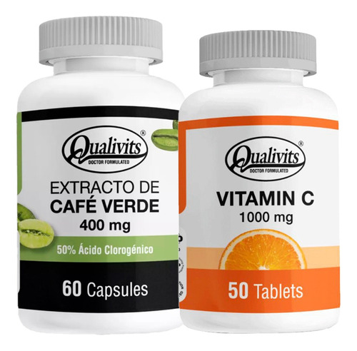 Extracto De Café Verde + Vitamina C 1000 Mg 50 Tab Qualivits