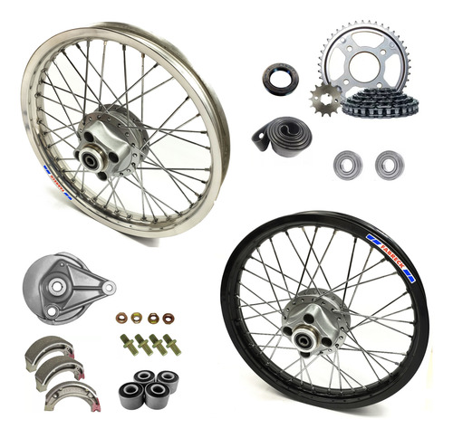 Roda Traseira Alumínio + Kit Relação - Cg 125 Titan 99
