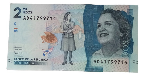 Billete 2000 Pesos Serial Radar Ad41799714 19/ago/2015 Unc