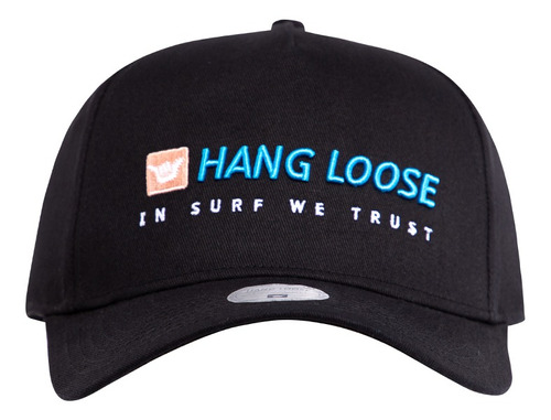 Gorro Snapback Hang Loose Shaka Logo Calipso Negro