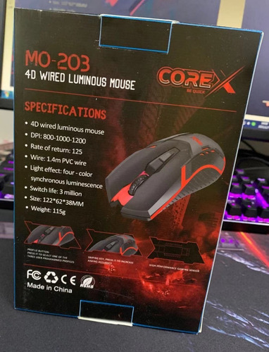 Imagen 5 de 10 de Mouse Gamer Pc Core X Mo203 4 Botones