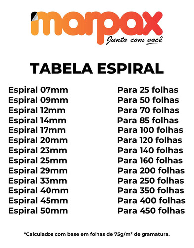 Espiral Para Encadernação Preto 9 Mm Para 50 Folhas 100un