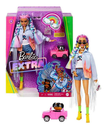 Muñeca Barbie Fashionista Extra #5 Con Mascota Y Accesorios 