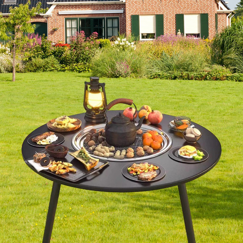 Parrilla Para Barbacoa, Cocina Portátil Negro Con 8 Piezas