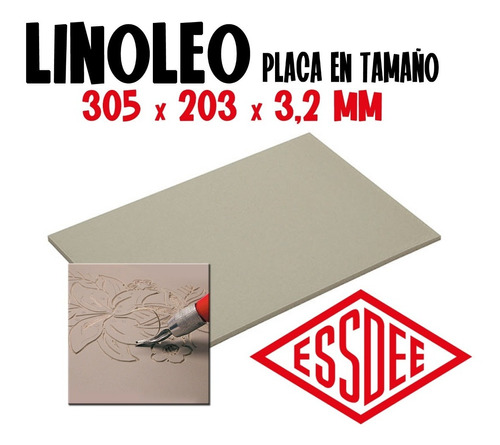 Placa De Linoleo Essdee 20x30 Espesor 3,2 Mm Para Grabado