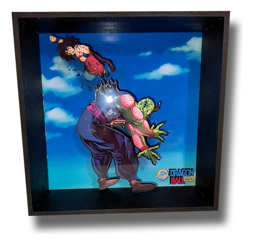 Cuadro Diorama 3d Madera Firme - Goku Vs Piccolo + Regalo! Pixelart Mendoza